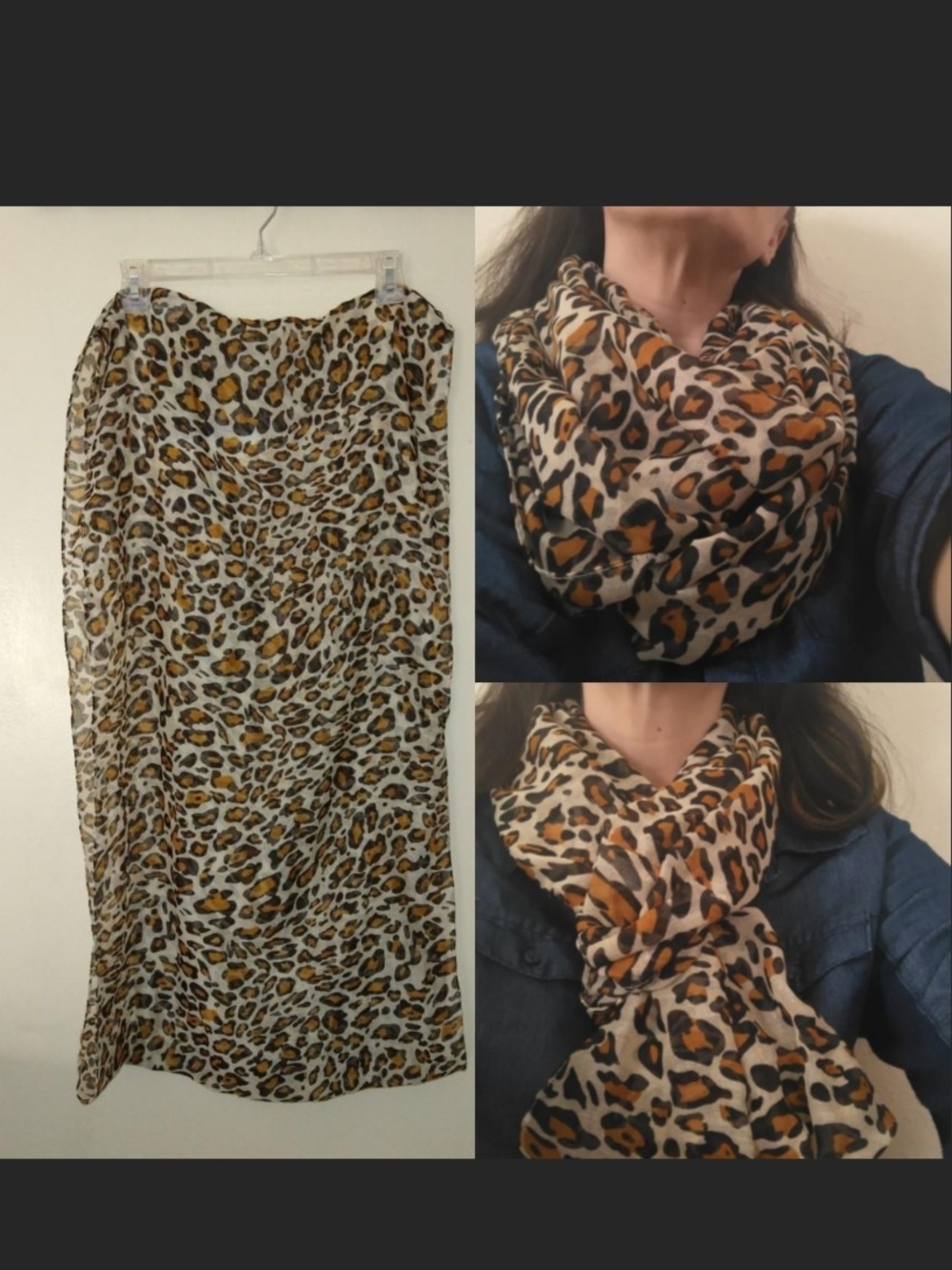 Leopard Print Lightweight Infinity Scarf - Animal Print